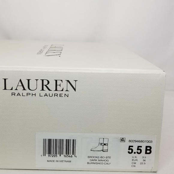 Ralph Lauren Women's Brooke Burnished Leather Bootie Size 5.5 Dark Mahogany NWT - Picture 9 of 9